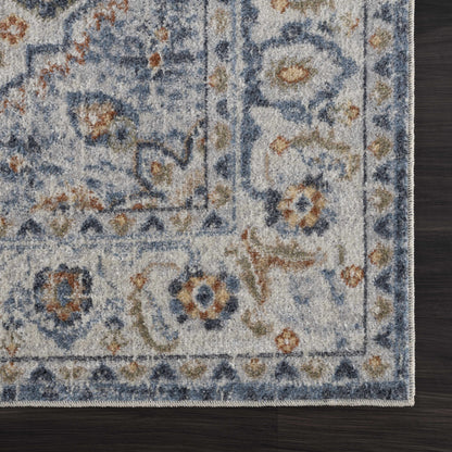 Blue Cream Hiti Washable area rug - Clearance - Quahog Bay Bedding