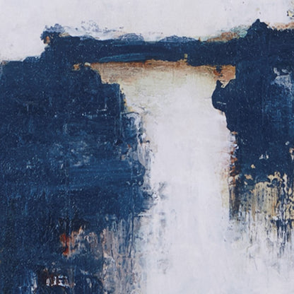 Blue Drift Abstract 5-piece Gallery Framed Canvas - Coastal Wall Decor