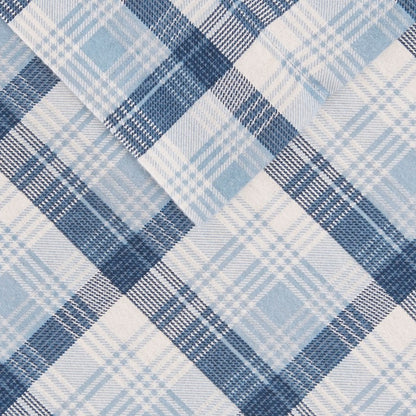 Woolrich 100% Cotton Printed Flannel Sheet Set - Blue Plaid