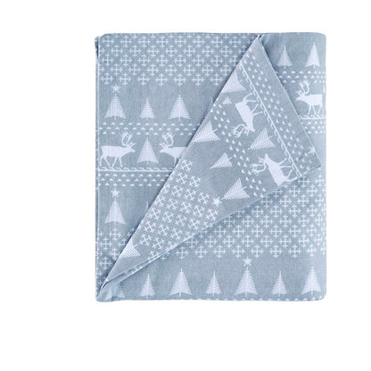Woolrich 100% Cotton Printed Flannel Sheet Set - Blue Winter Frost