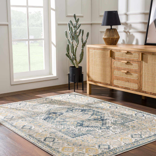 Brend Blue Medallion Area Rug - Clearance - Quahog Bay Bedding