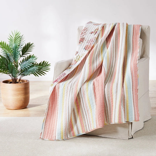 Brighton Quilted Throw - Coastal Throw Blanket - Quahog Bay Bedding