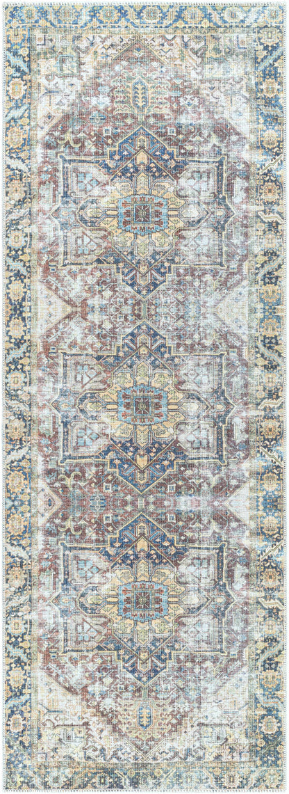 Blue Catigpian Distressed Washable Area Rug - Clearance