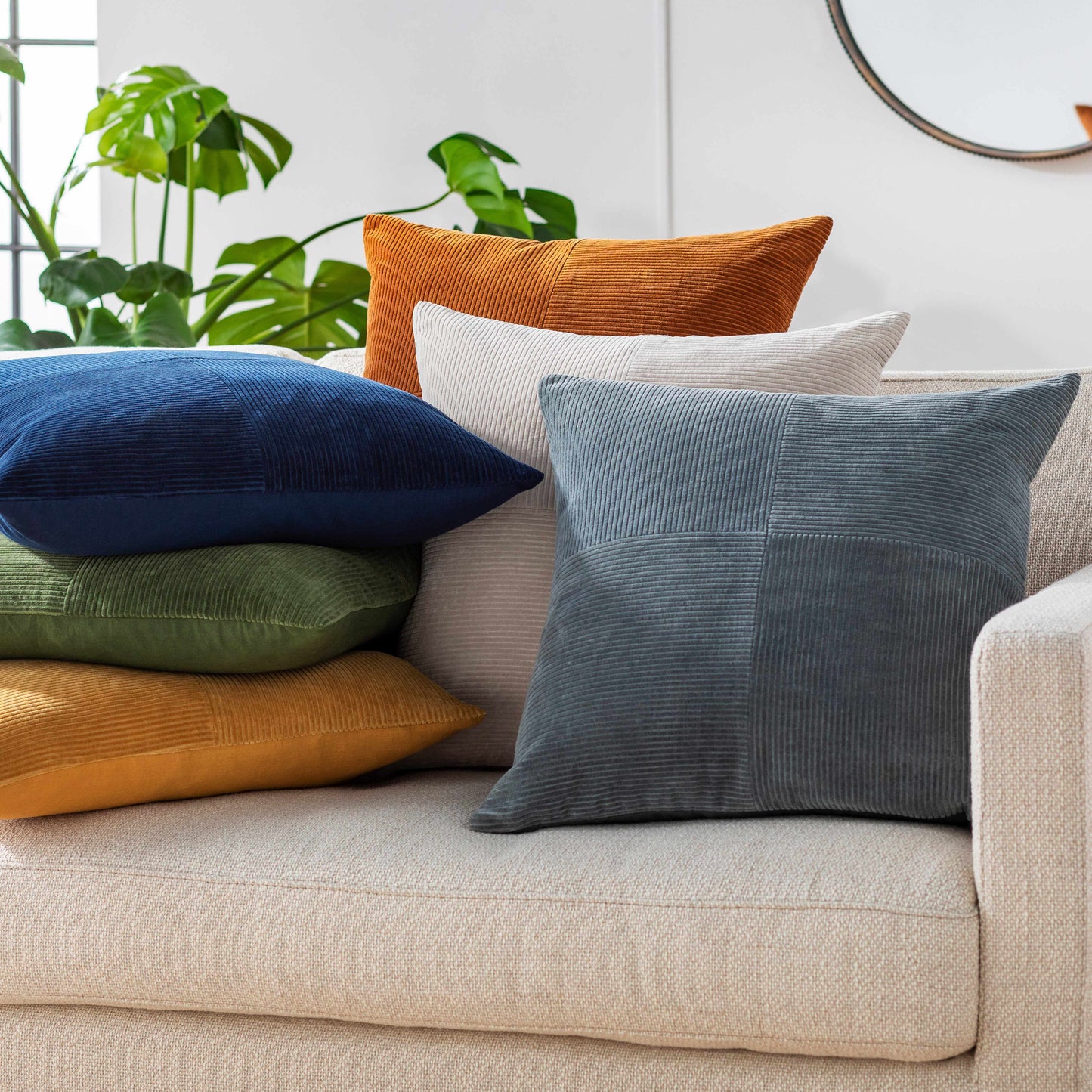 Orit Olive Green Corduroy Accent Pillow