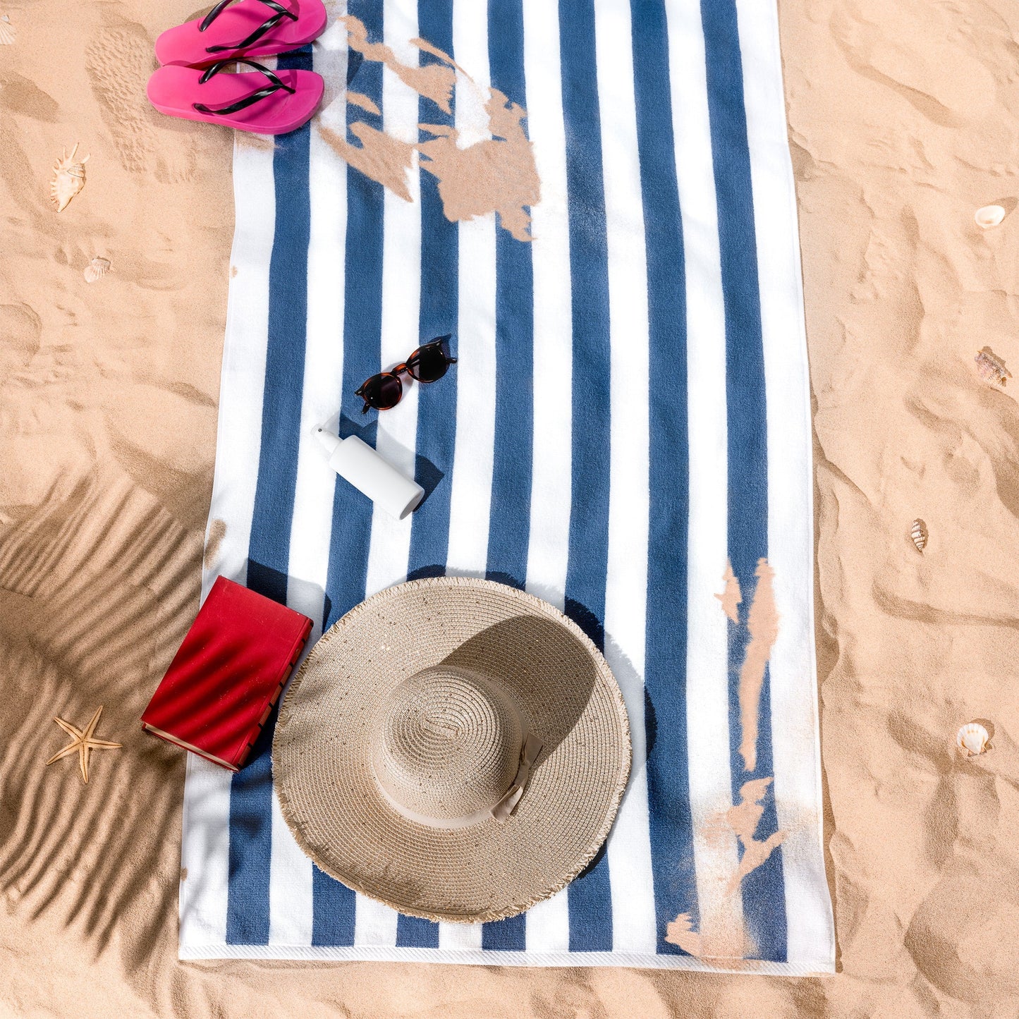 Cabana Striped Cotton Beach Towels 4 Pack - Quahog Bay Bedding