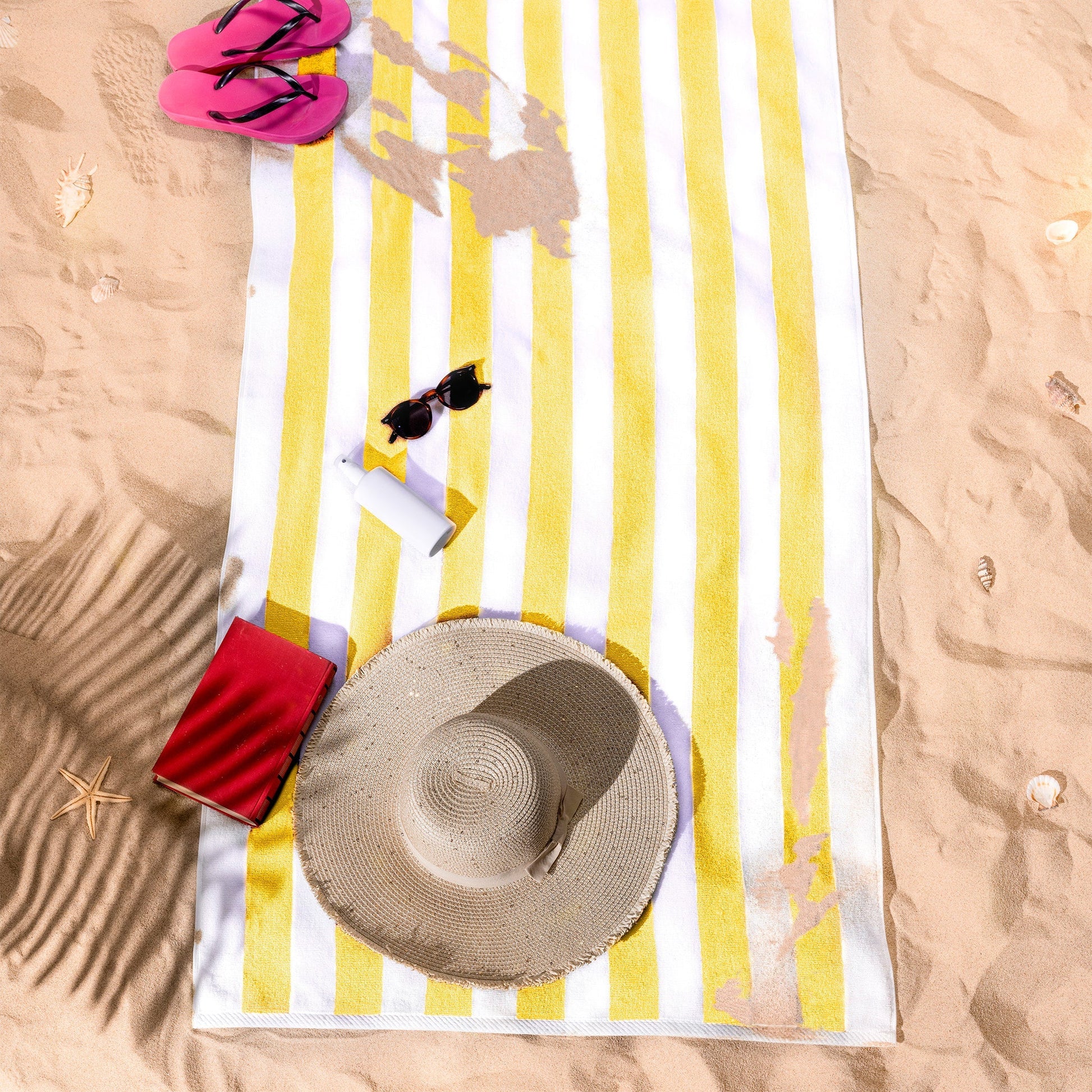 Cabana Striped Cotton Beach Towels 4 Pack - Quahog Bay Bedding