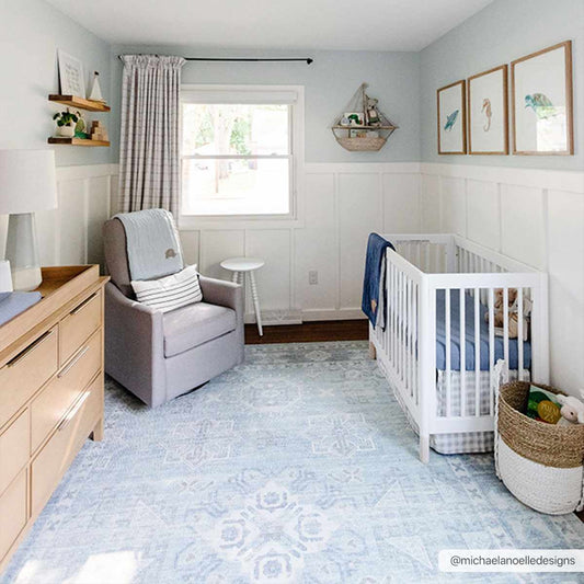 Calderbank Sky Blue Wool-Blend Area Rug