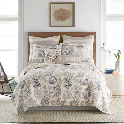 Caspian Sea Euro Pillow Sham | Set of 2 - Coastal Pillow Shams - Quahog Bay Bedding