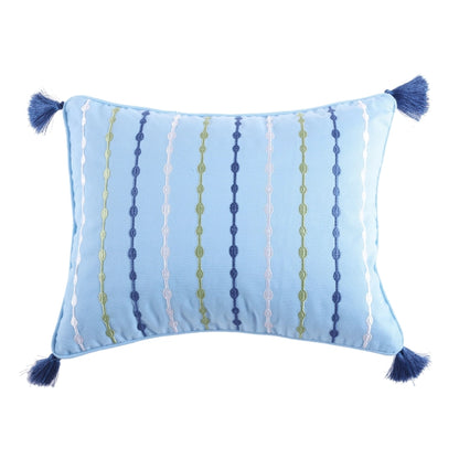 Catalina Embroidered Tassel Pillow - Ocean Themed Pillows