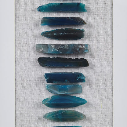 Cerulean Stones Framed Blue Agate Shadowbox - Coastal Wall Decor