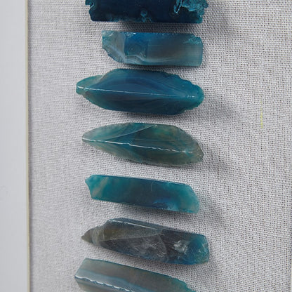Cerulean Stones Framed Blue Agate Shadowbox - Coastal Wall Decor