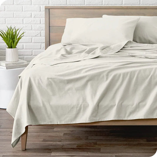CinchFit No Tear Split Top King Flannel Sheets 100% Cotton Cord Elastic American Made Sheets - Quahog Bay Bedding