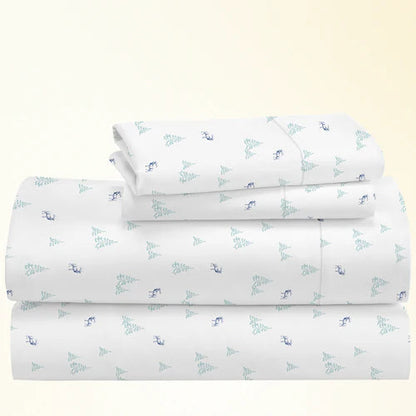 CinchFit Twin XL Sheet Sets 400TC Cotton Prints - Quahog Bay Bedding