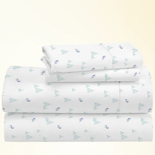 CinchFit Twin XL Sheet Sets 400TC Cotton Prints - Quahog Bay Bedding