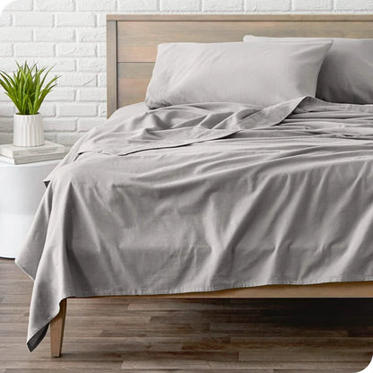 CinchFit No Tear Split Top King Cotton Flannel Cord Elastic Sheets American Made