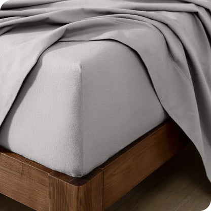 CinchFit No Tear Split Top King Cotton Flannel Cord Elastic Sheets American Made
