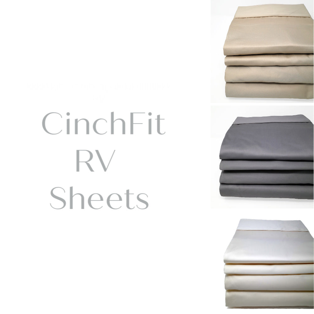 CinchFit Luxury Custom RV Sheets - Linen, Grey, Ivory