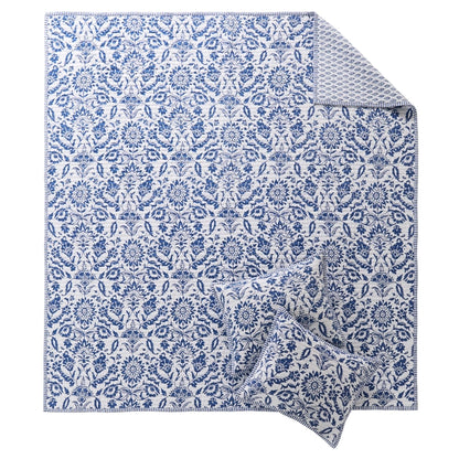 Clara Blue Quilt Set - Classic Blue And White Coastal Bedding