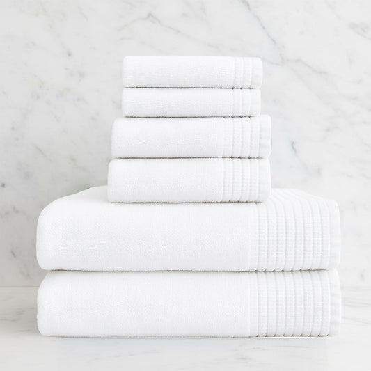 Luxury Bamboo 6 Piece Spa Towel Set – Cloud