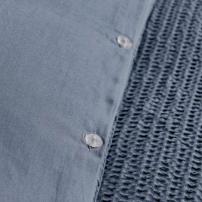 Cloud Waffle 100% Cotton Duvet Cover Set 3PC - Nautical Duvet Set - Navy