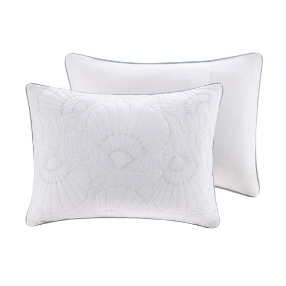 Coastal Crystal Beach Light Blue & White Comforter Set - Quahog Bay Bedding