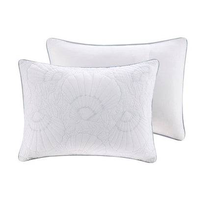 Coastal Crystal Beach Light Blue & White Comforter Set - Quahog Bay Bedding