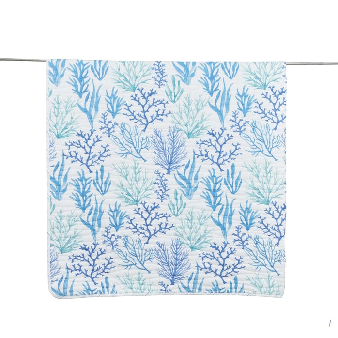 Coastal Blue Coral Quilt Amelia Island 3PC