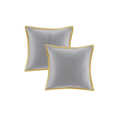 Coastal Yellow Medallion Floral Comforter Set - Cotton Isla 8PCS