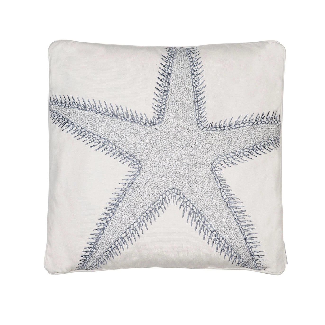 St Bart Stripe Embroidered Star Fish Pillow - Quahog Bay Bedding