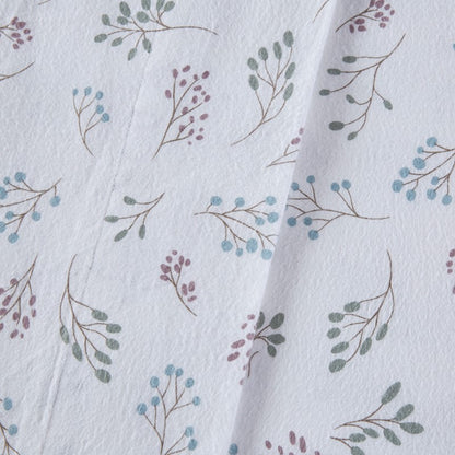 Sleep Philosophy Flannel Sheet Set – White Tossed Botanical | 100% Cotton  | Floral