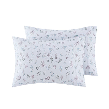 Sleep Philosophy Flannel Sheet Set – White Tossed Botanical | 100% Cotton  | Floral