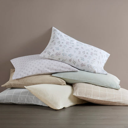 Sleep Philosophy Flannel Sheet Set – White Tossed Botanical | 100% Cotton  | Floral