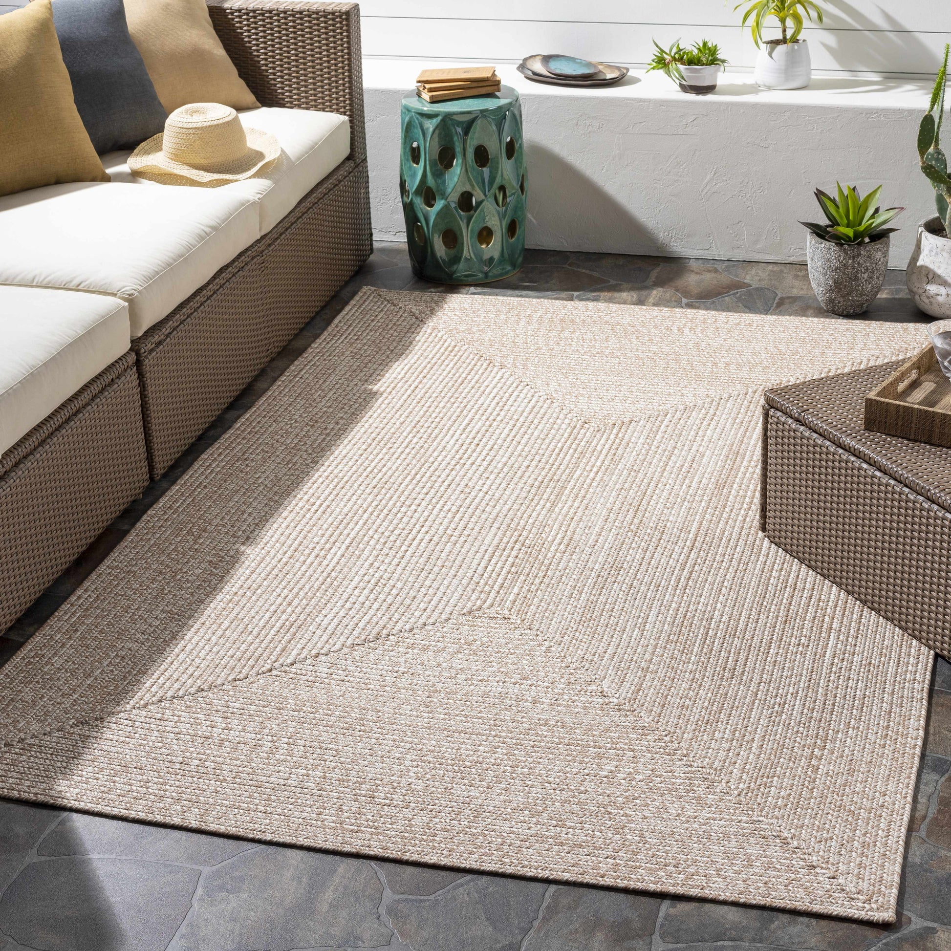 Cream Braided Faux Jute Rug - Quahog Bay Bedding