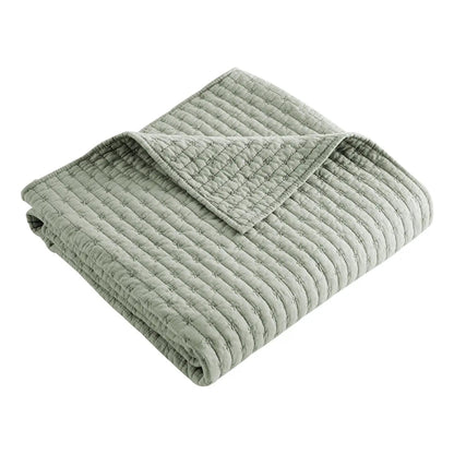 Cross Stitch Quilted Throw - Quahog Bay Bedding