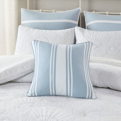 Crystal Beach Pieced Square Pillow Coastal Decor - Quahog Bay Bedding