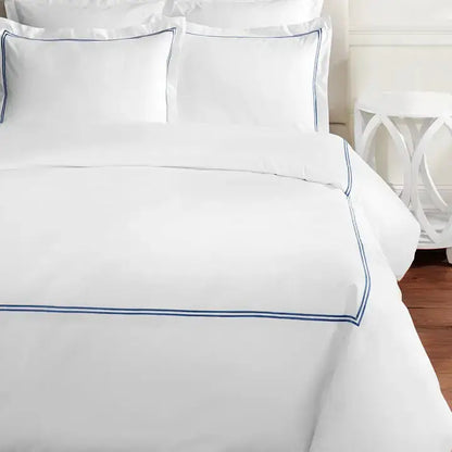 Custom 600TC Double Stripe Embroidered Duvet Cover Set Yacht Bedding