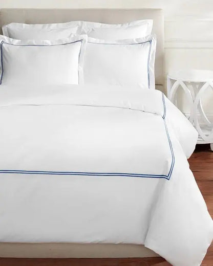 Custom 600TC Double Stripe Embroidered Duvet Cover Set Yacht Bedding