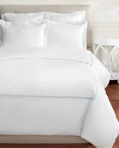Custom 600TC Double Stripe Embroidered Duvet Cover Set Yacht Bedding