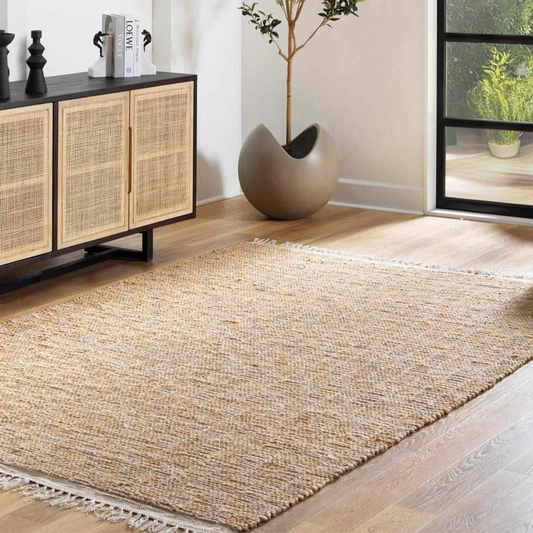 Lonut Lite Checkered Jute Rug