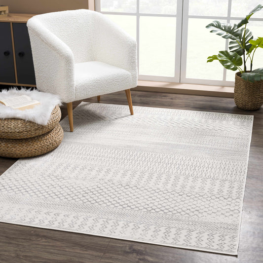 RUG SALE! Tigri Aztec Ivory & Gray 2318 Area Rug - Clearance - Farmhouse Rugs