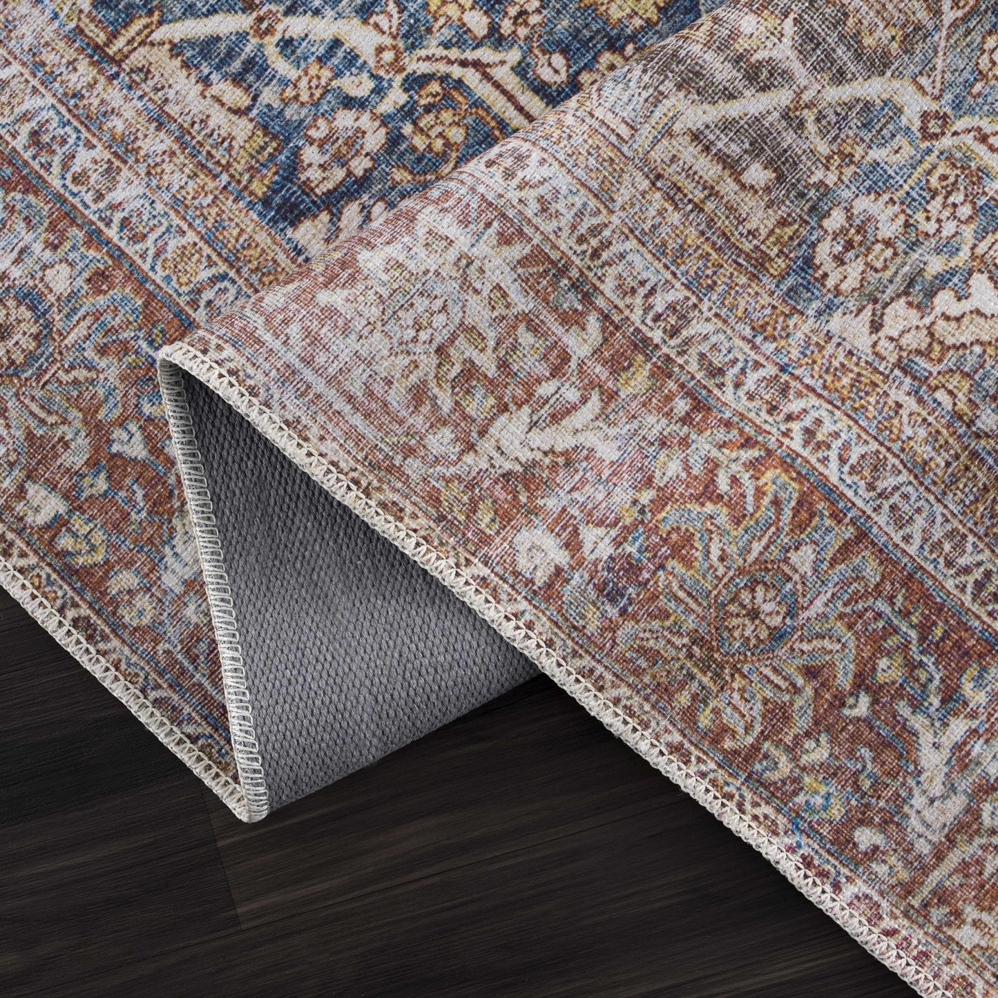 Rust Mair Traditional Washable Area Rug - Clearance