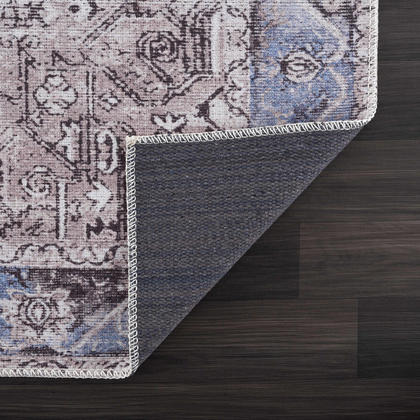 Rosman Blue&Beige  - Promo Washable Area Rug - Clearance