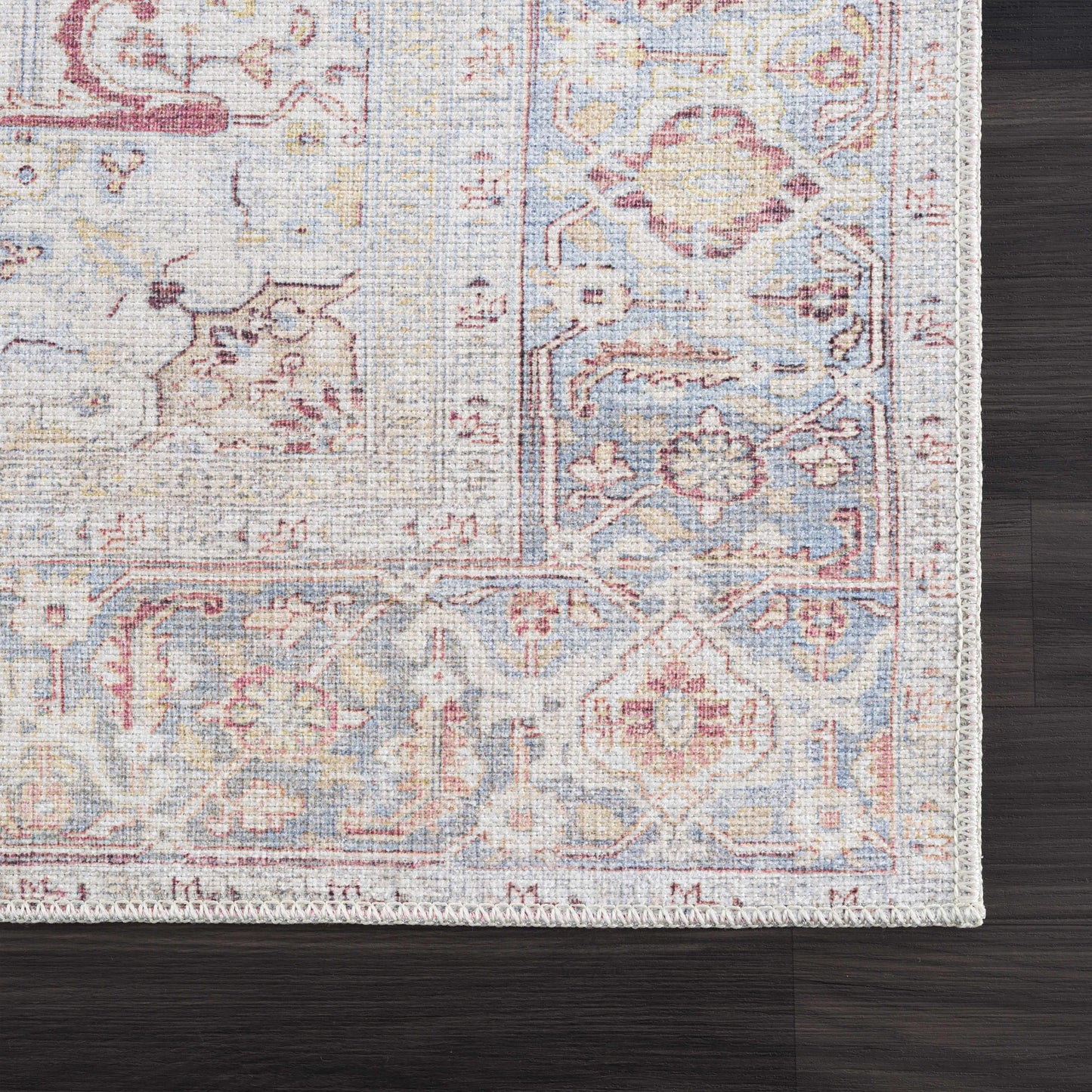 Cream Rust Leeston Washable Rug - Clearance