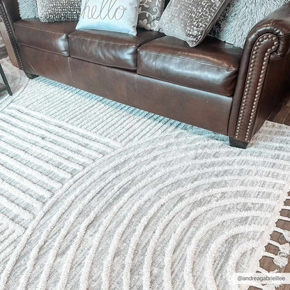 Dauin 3D Rainbow Area Rug with Tassels