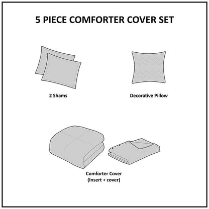 Dover 5-Piece Organic Cotton Comforter Cover Set | GOTS Certified | Natural
