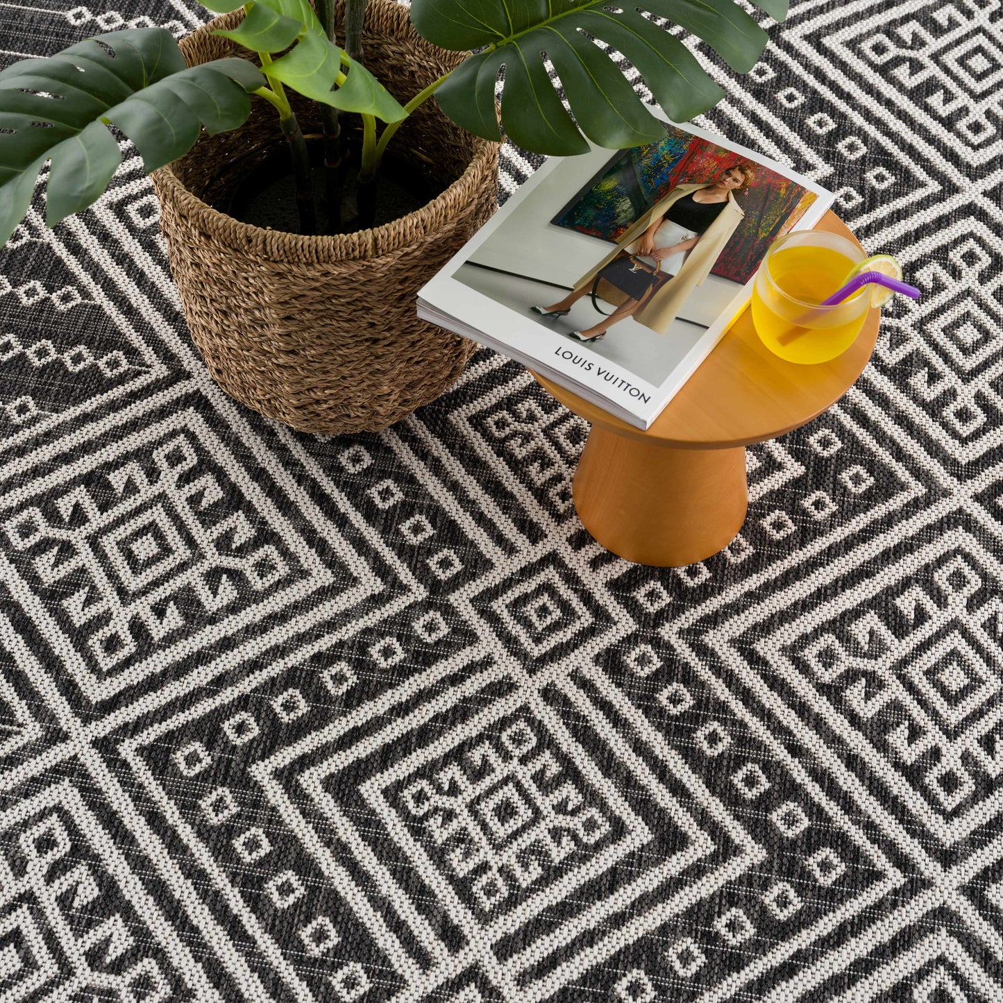 Frankville Black & White All Over Performance Rug