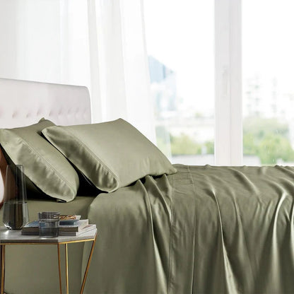 Egyptian Linens Split Top King Sheets  100% Bamboo Viscose Sheet Set - Fitted Sheet With Wings - Quahog Bay Bedding