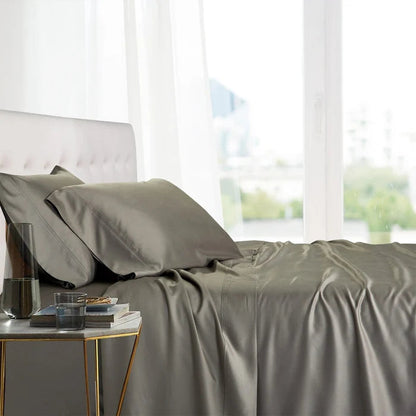 Egyptian Linens Split Top King Sheets  100% Bamboo Viscose Sheet Set - Fitted Sheet With Wings - Quahog Bay Bedding