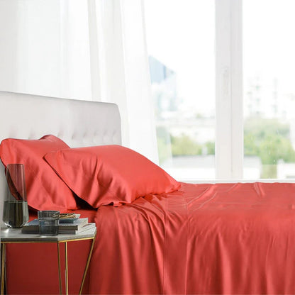 Egyptian Linens Split Top King Sheets  100% Bamboo Viscose Sheet Set - Fitted Sheet With Wings - Quahog Bay Bedding