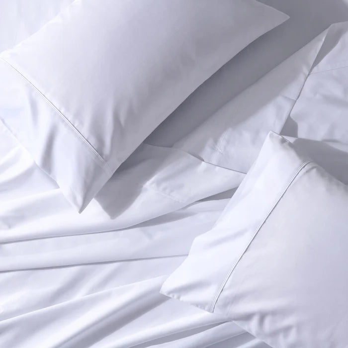 Egyptian Linens Split Top King Sheet Set 650TC Cotton Blend Wrinkle Free - Fitted Sheet With Wings - Quahog Bay Bedding